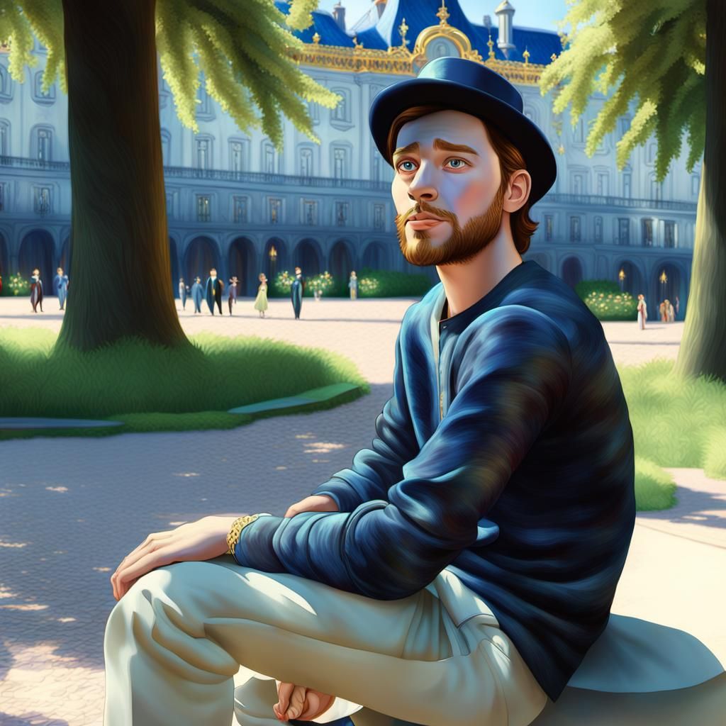 Disney Prince in Ballroom: Pixar-Style Concept Art