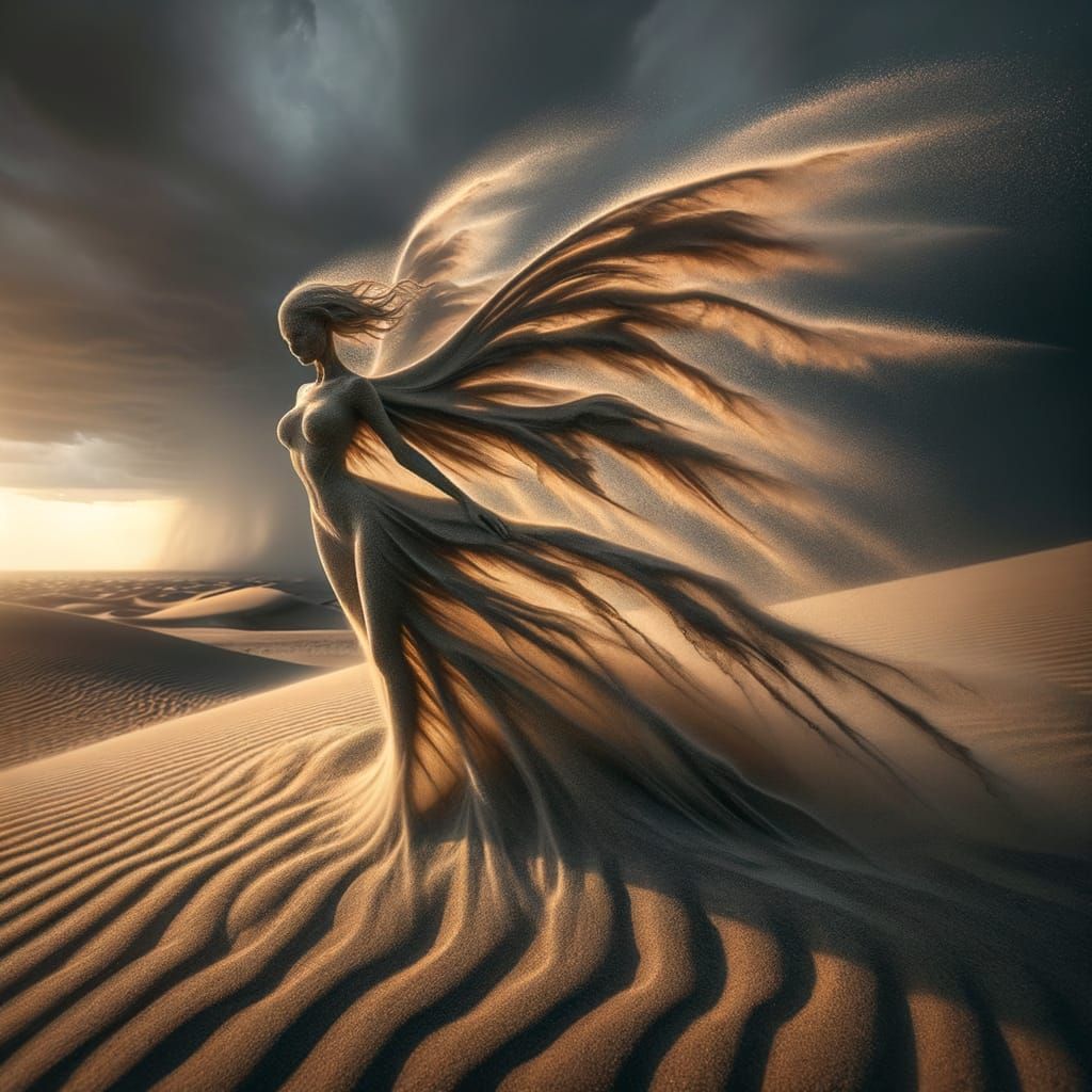 Ephemeral Sand Spirit Dancing on Dune