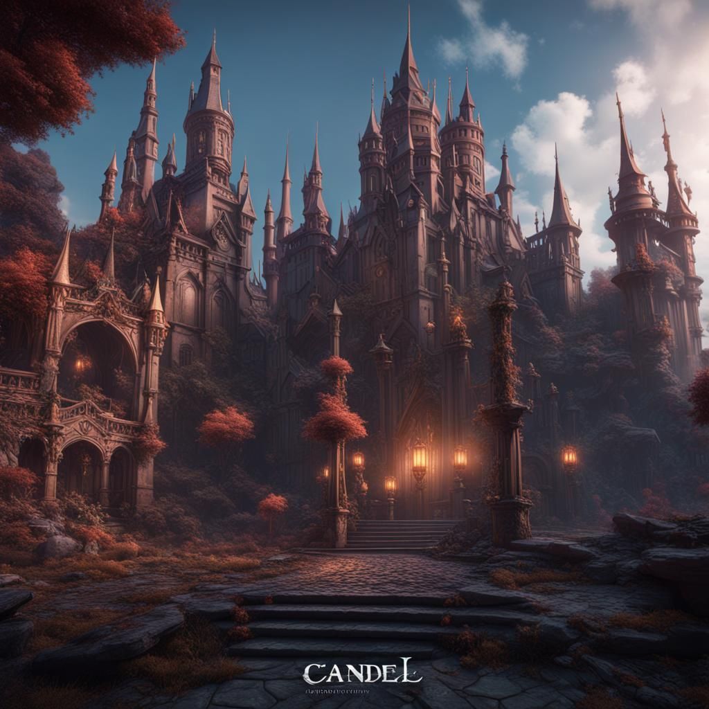 Fantastical Castle Matte Painting in Deep Color