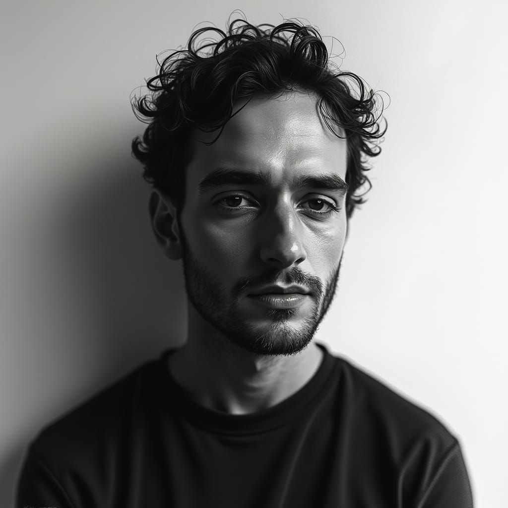 Striking Black and White Portrait in Classic Style