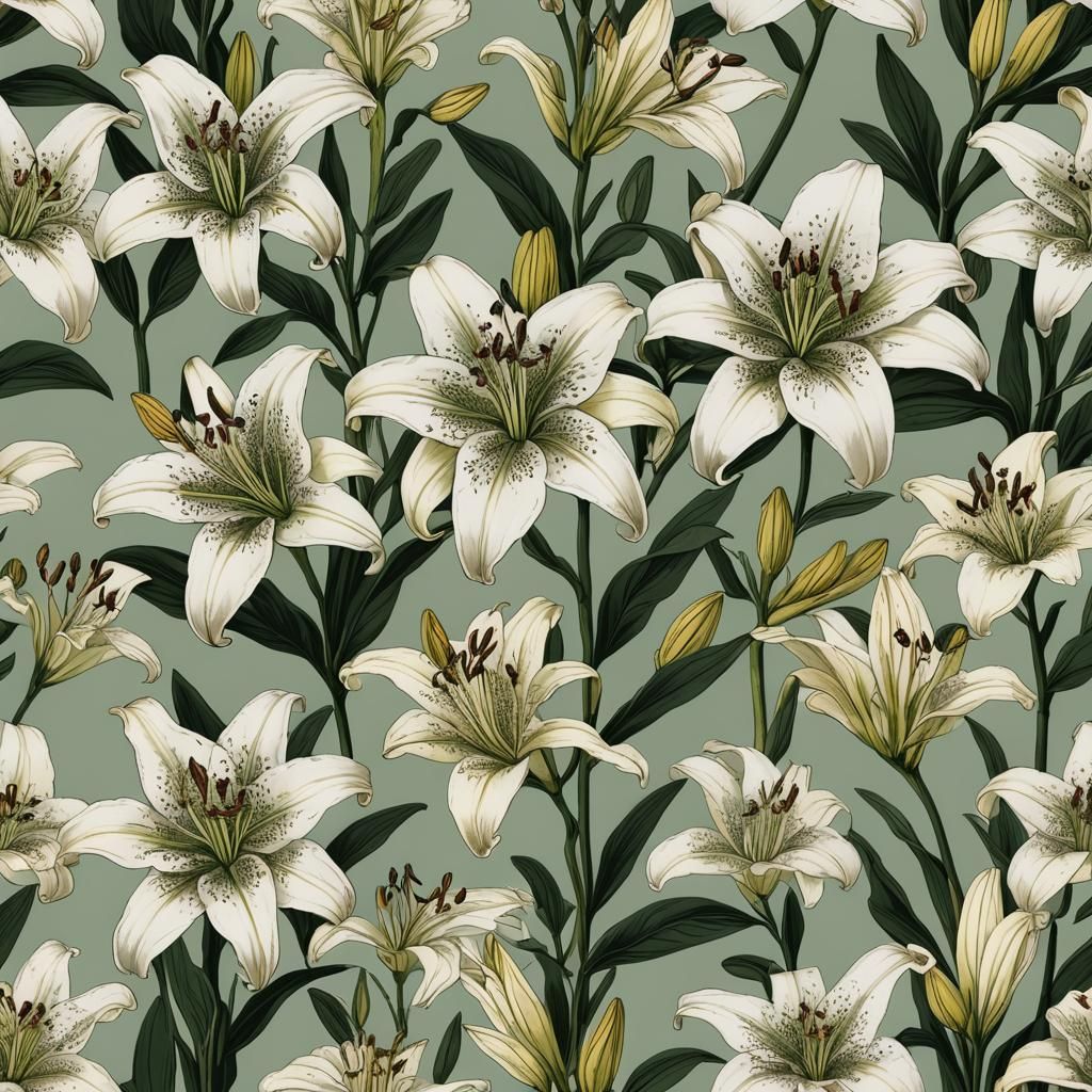 Elegant Lilium Flower Digital Rendering