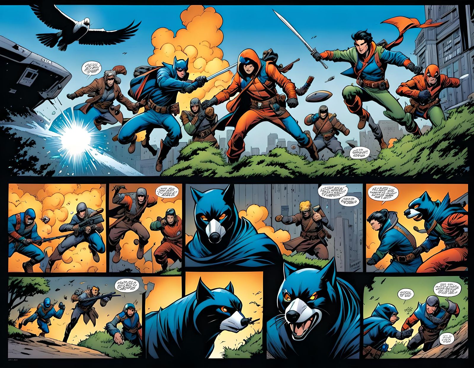 Comic Book Page: Animal Cybernetic Battle Armor