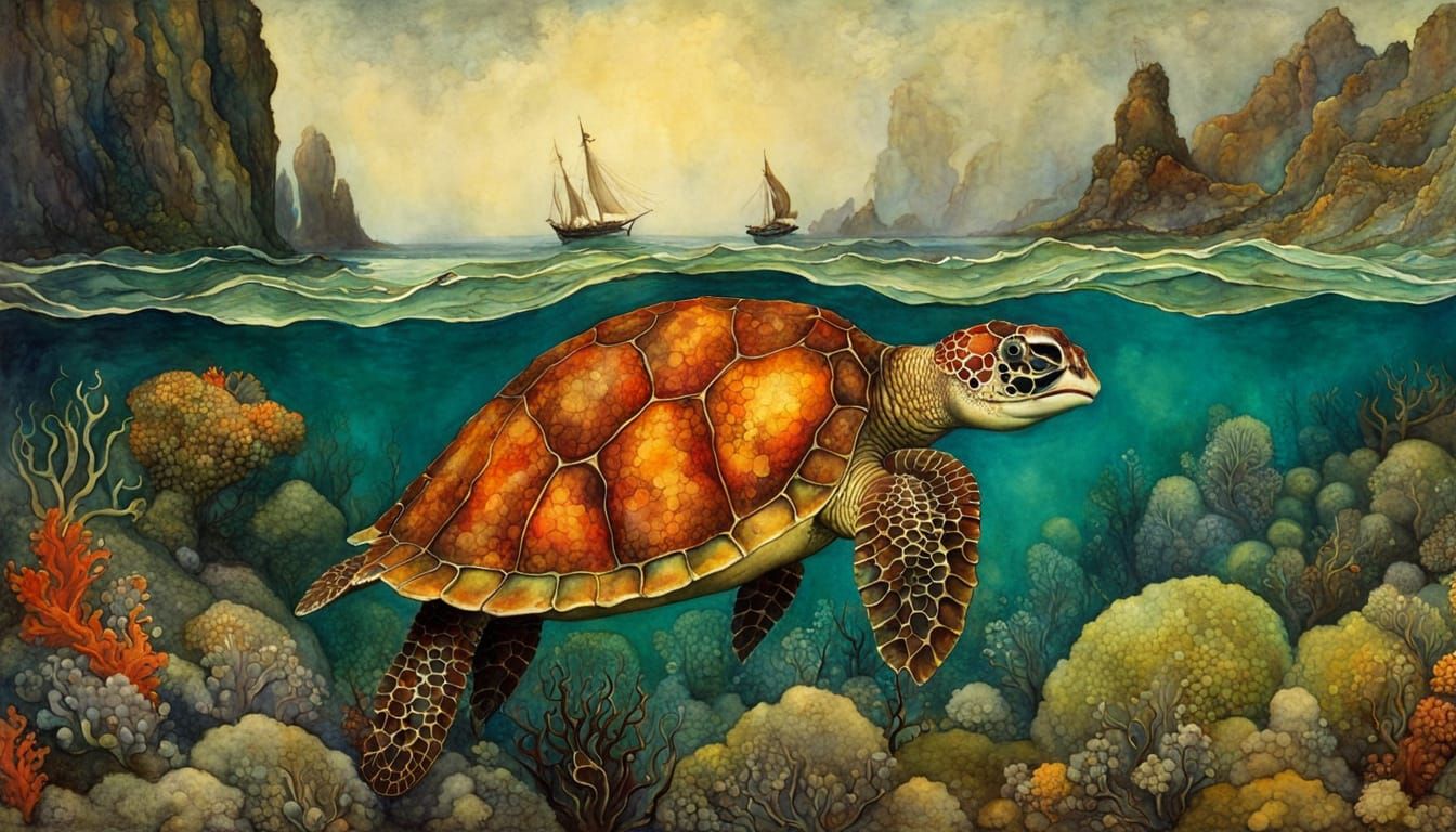 Surreal Ocean Life: Seahorses in a Vibrant Reef