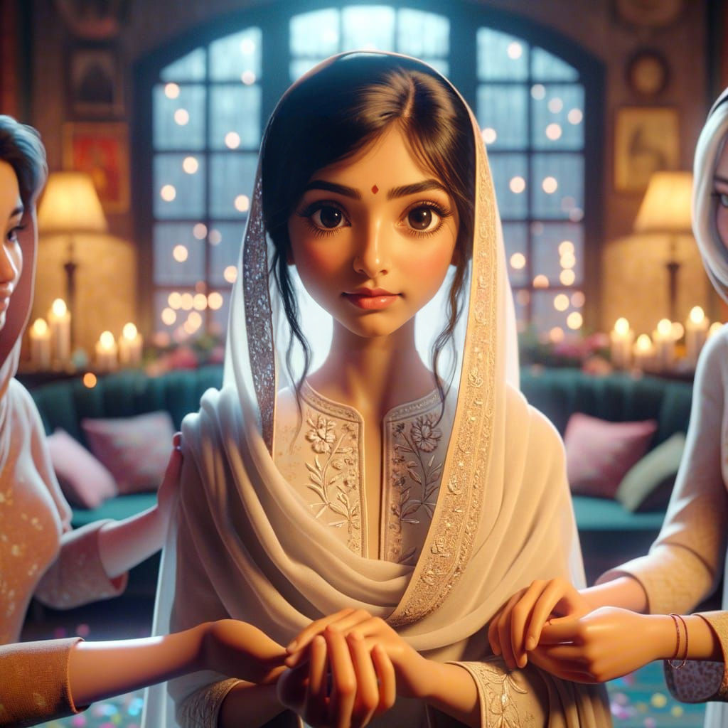 Traditional South Asian Beauty in Multicultural Harmony