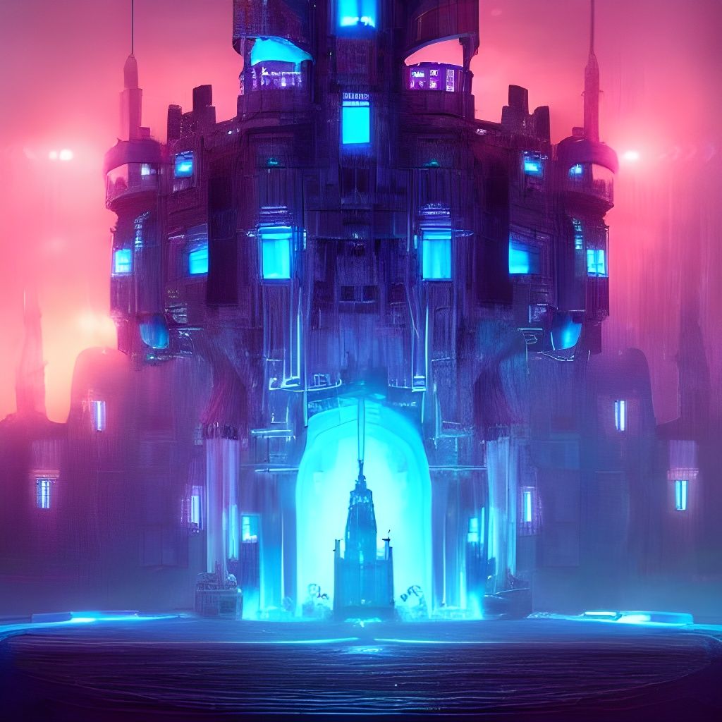 Futuristic Technomancer Castle with RGB Lights