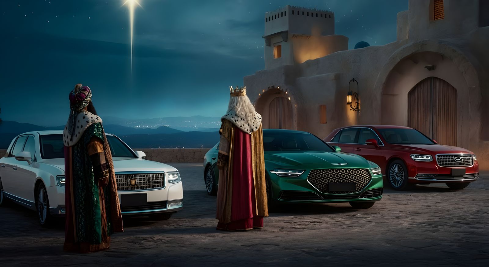 Luxury Sedans Arrive at Jesus' Birthplace in Epic Biblical S...