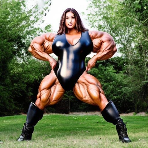 Woman in Overinflated Musclesuit