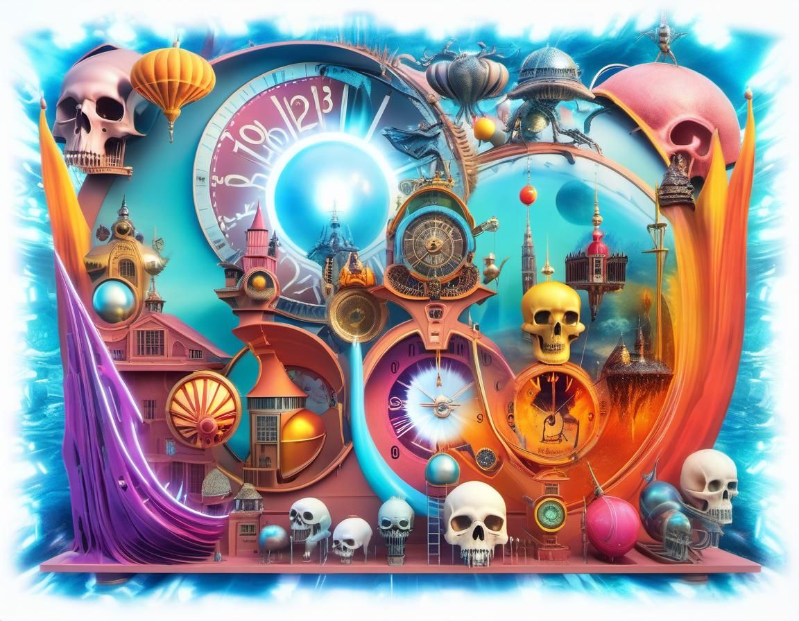 Surreal Doomsday Countdown in Hyperrealistic Style