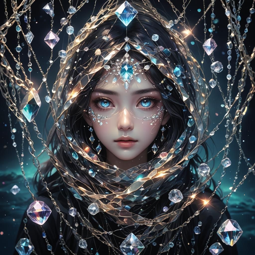 Surreal Crystal Ocean of Interconnected Eyes