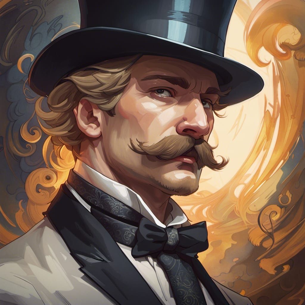 Elegant Man with Top Hat and Monocle