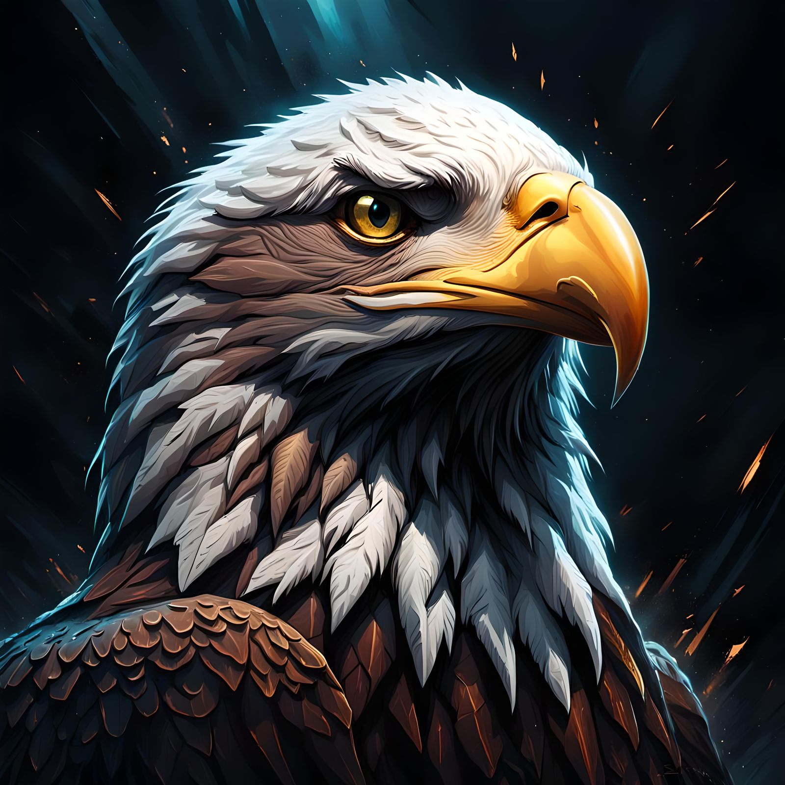 Hyperdetailed Bald Eagle Concept Art