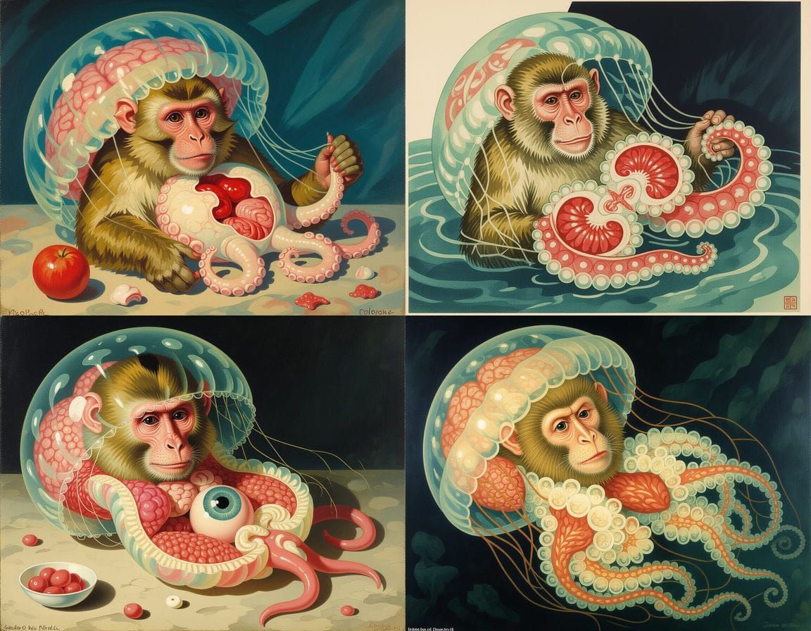 Surreal Anatomical Horror Inspired by Classical Art