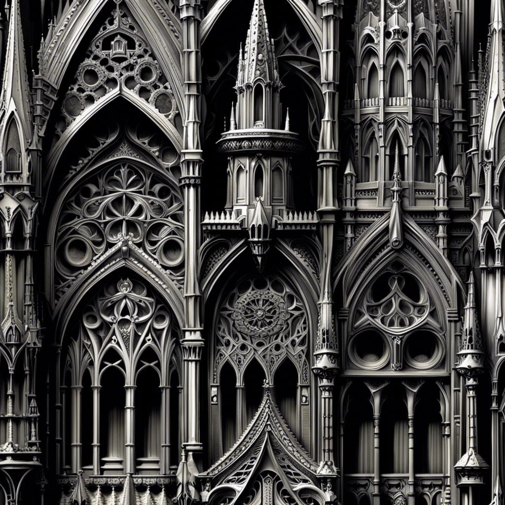 Eerie Gothic Cathedral with Gargoyles and Moon
