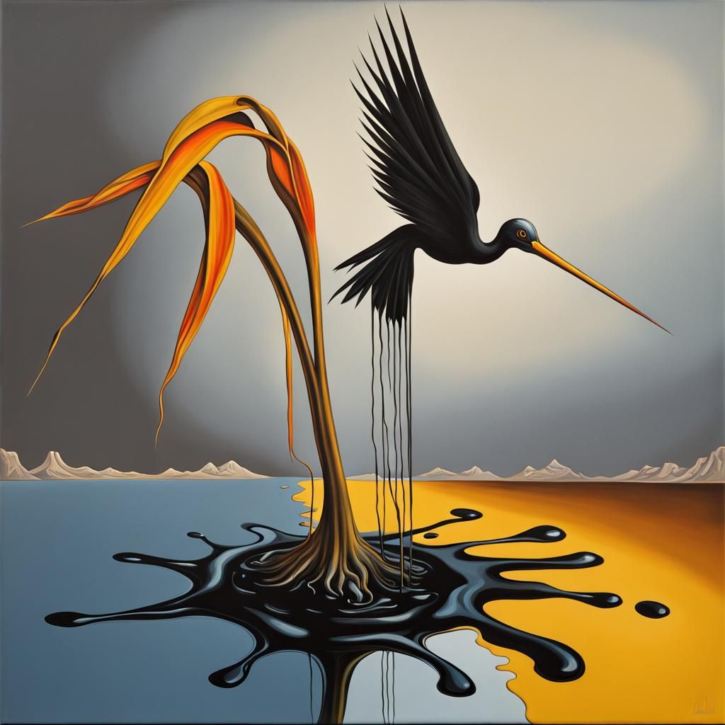Surreal Bird of Paradise Tar Pit