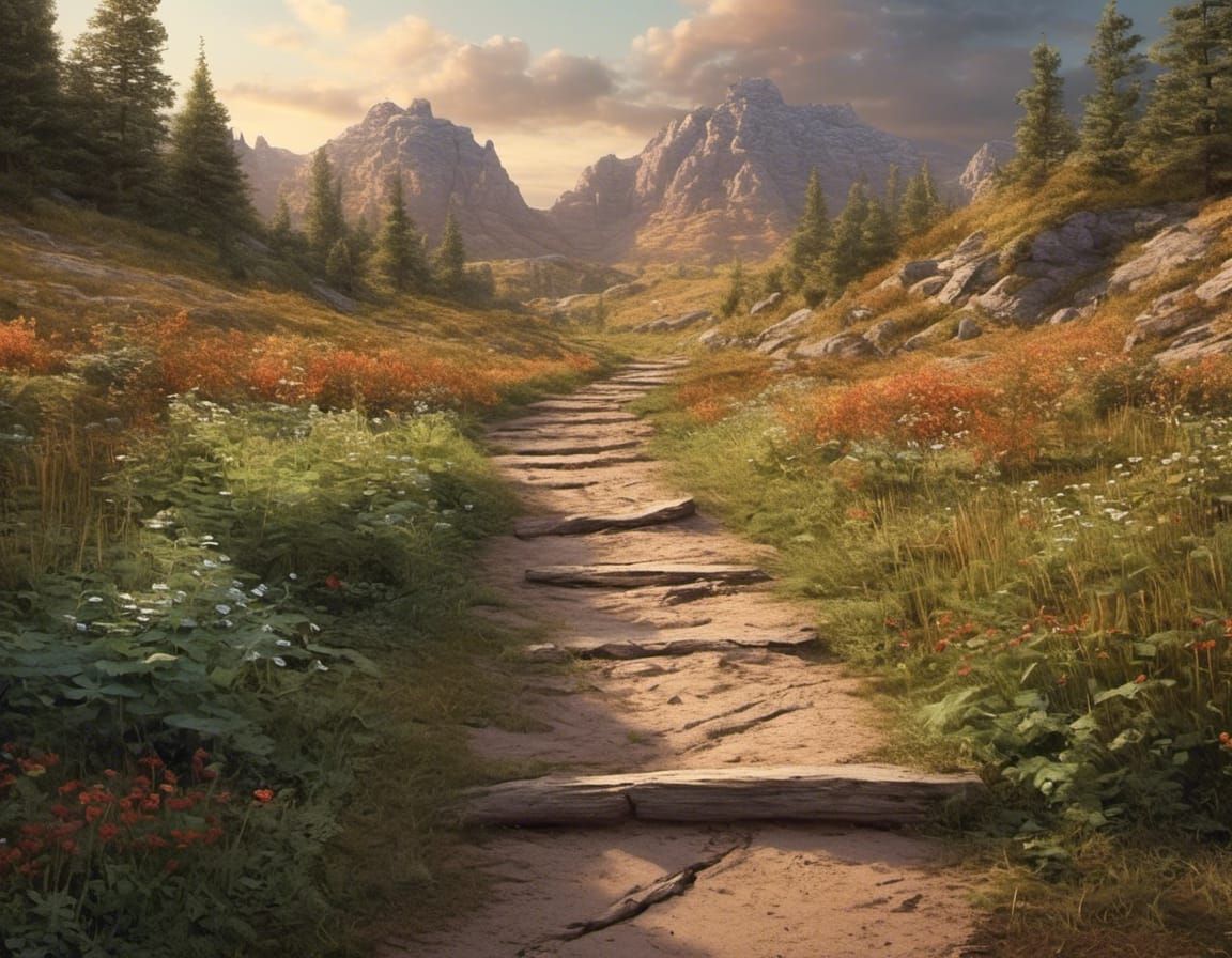 Hiking Trail to Fast Food Restaurant, Detailed Photo