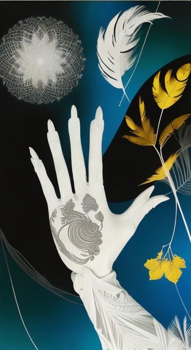 Hand Rayograph By Man Ray ,  (human hand with four fingers a...