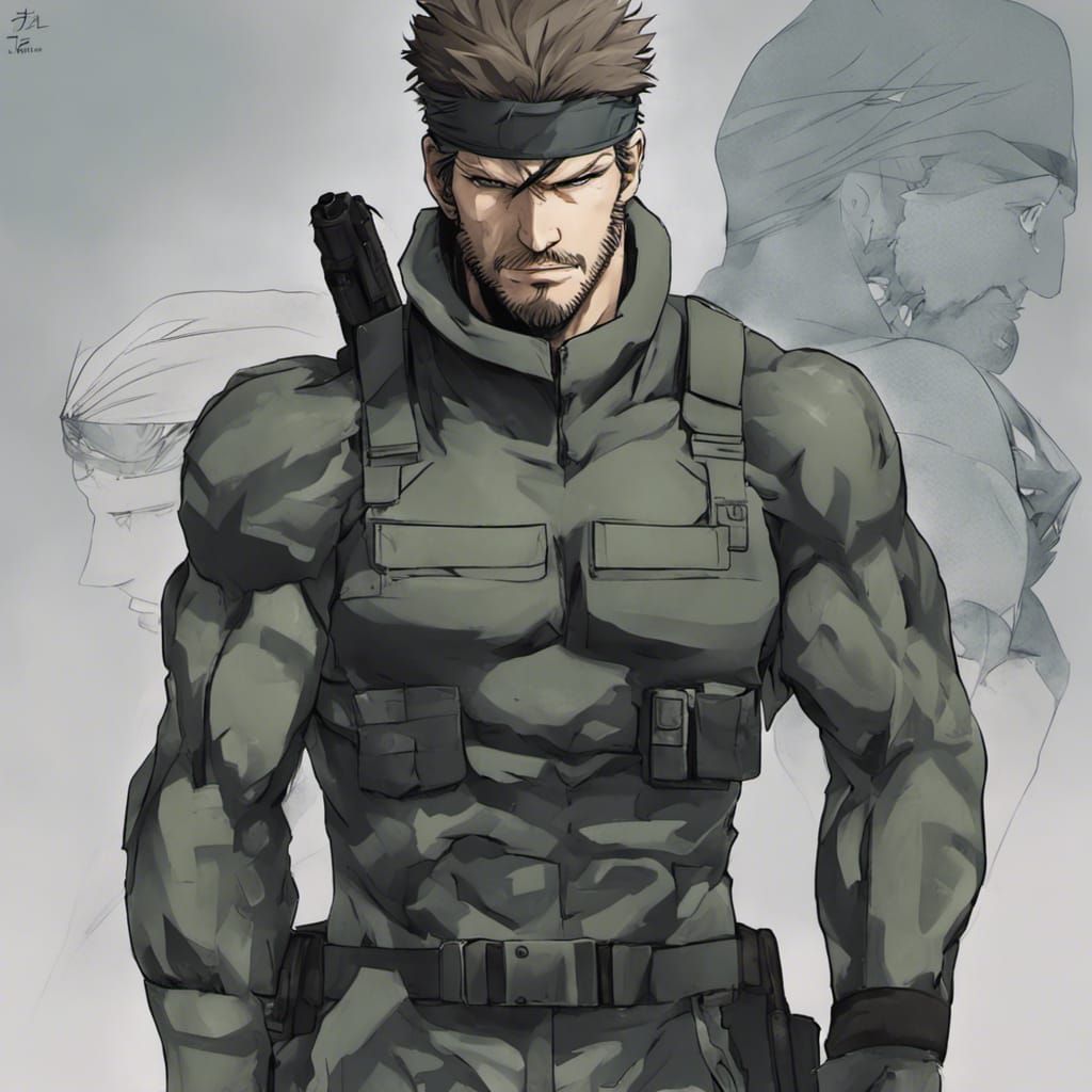 Solid Snake in Anime Key Visual Style