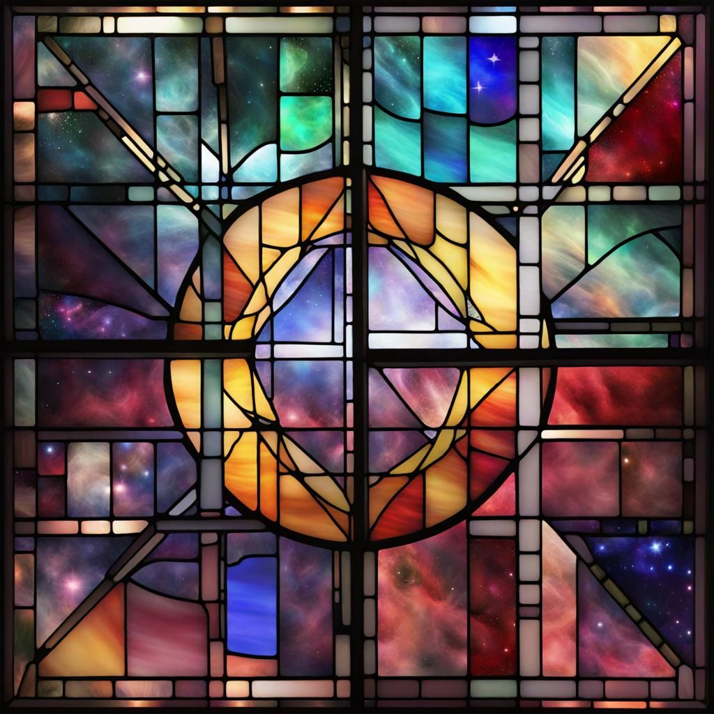 Stained Glass Nebula: Cosmic Art