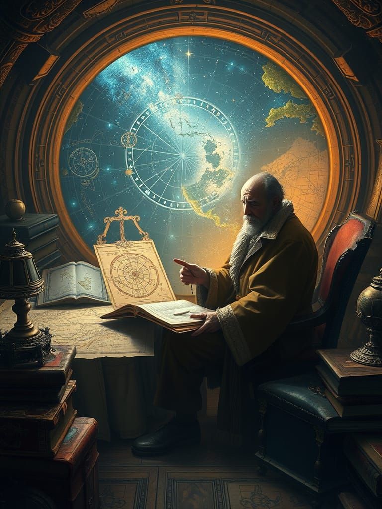 Ancient Cartographer Charts Unknown Galaxy in Observatory