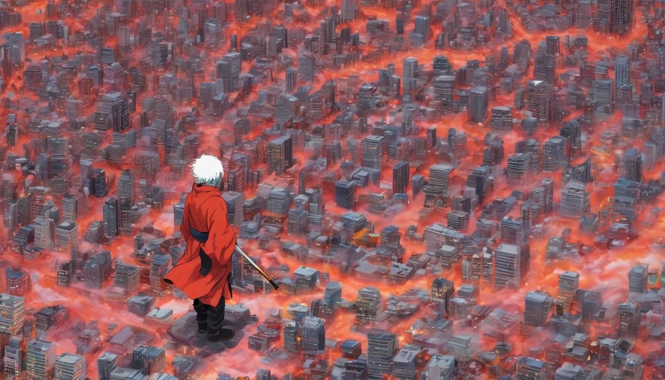 Ichigo Kurosaki in Tokyo Cityscape, Superflat Art