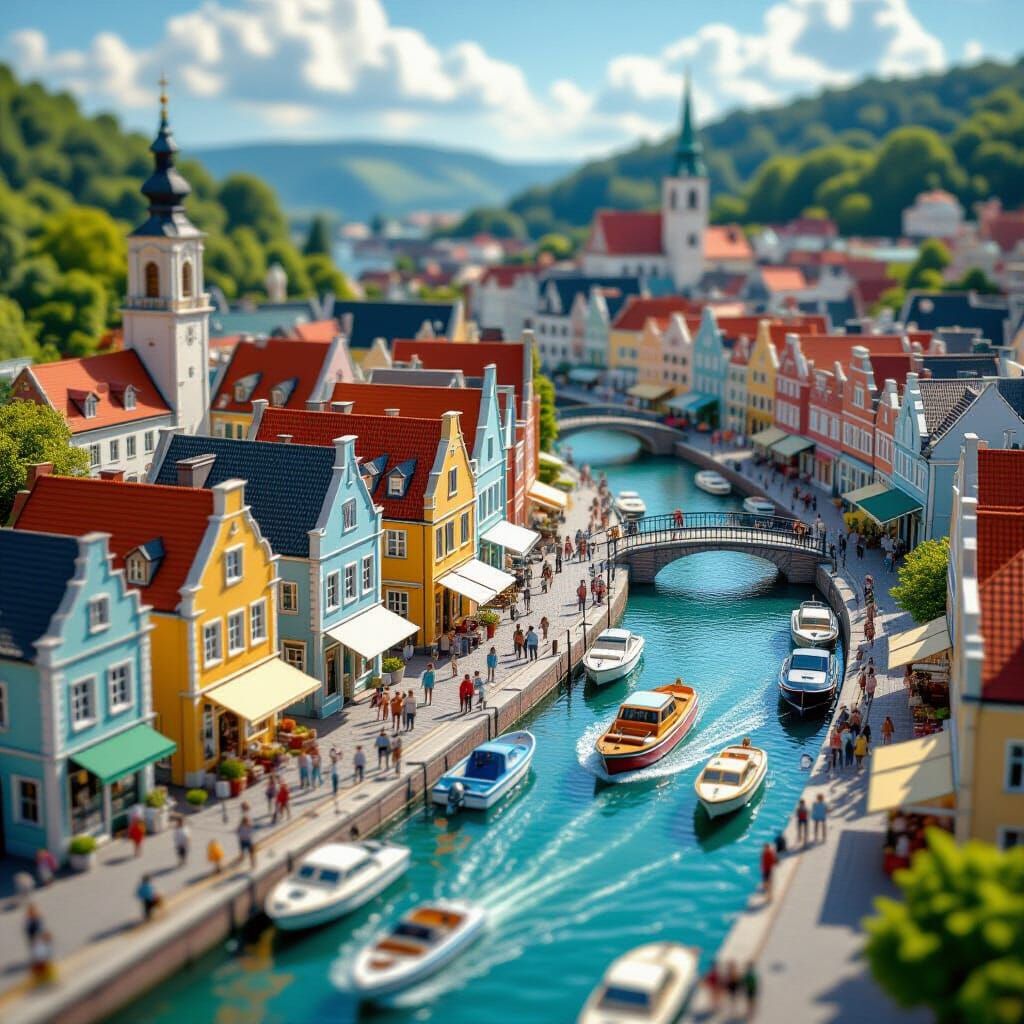 Surreal Dreamworld in Miniature Tilt-Shift Style