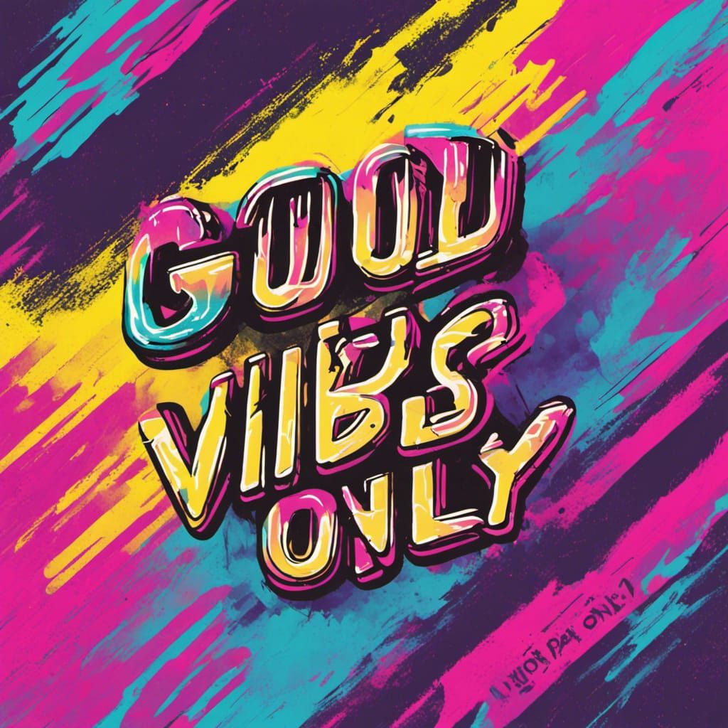 Colorful Tie-Dye Design with Retro "Good Vibes Only"