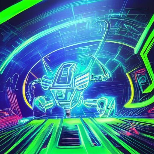 Alien vs Robot in Surreal Sci-Fi Battle