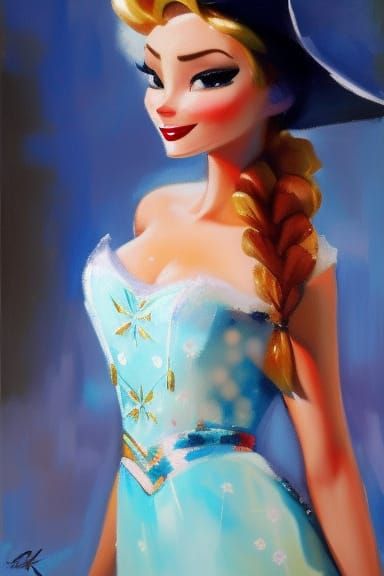 Elegant Woman in Expressive Impressionist Style