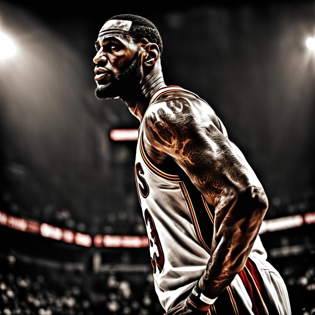 Hyperrealistic God King LeBron James Portrait