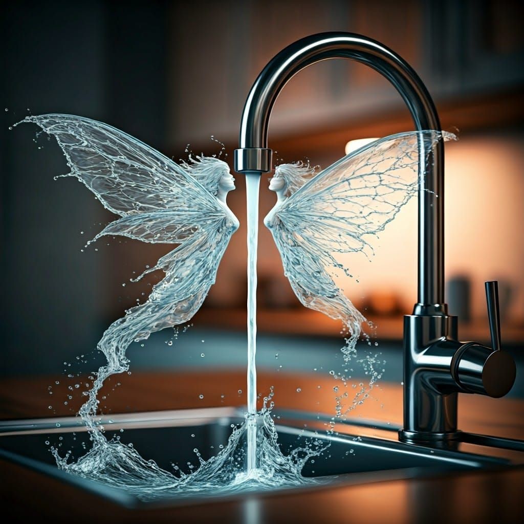 Water Fairies Emerge from Faucet in Dazzling Display of Crys...