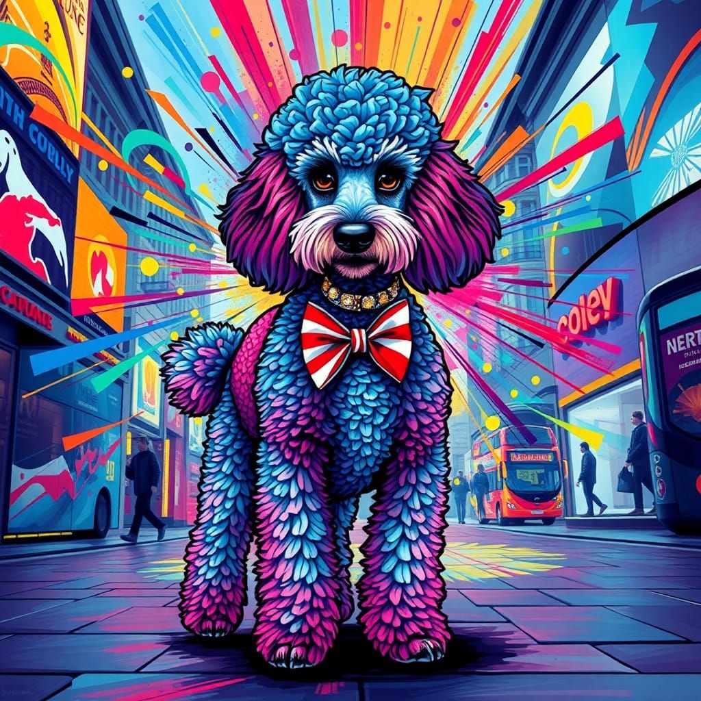 Poodle in Piccadilly Circus: Kandinsky Style