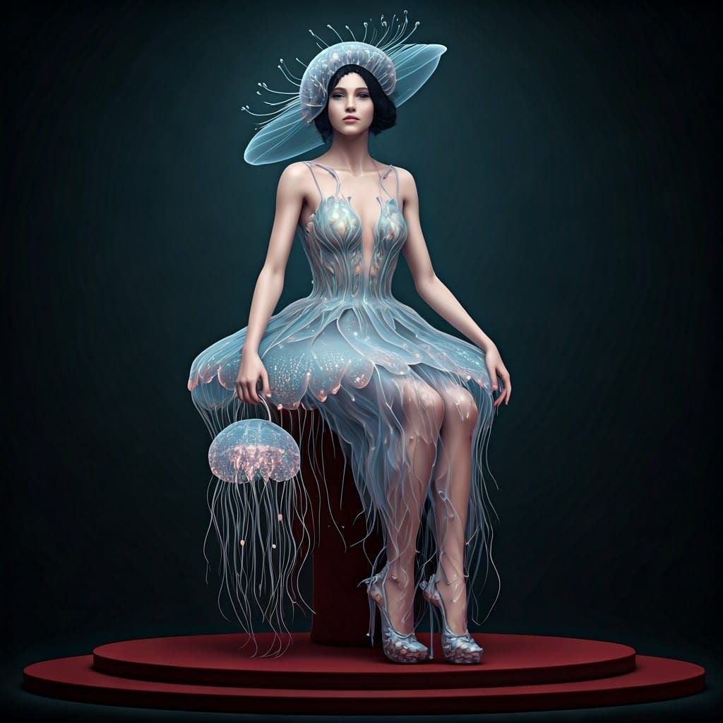 Jellyfish Dress: Avant-Garde Bioluminescent Fashion