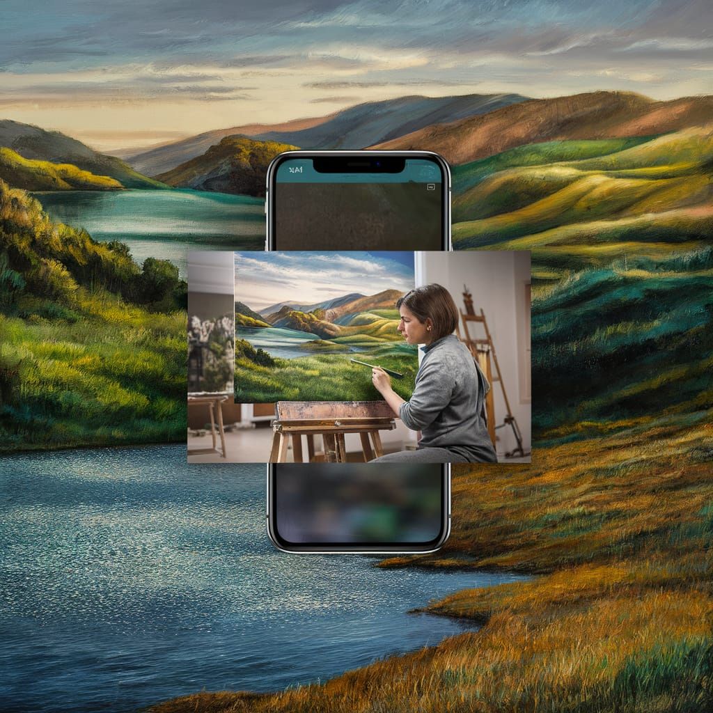 Striking Meta-Image with Landscape Painting