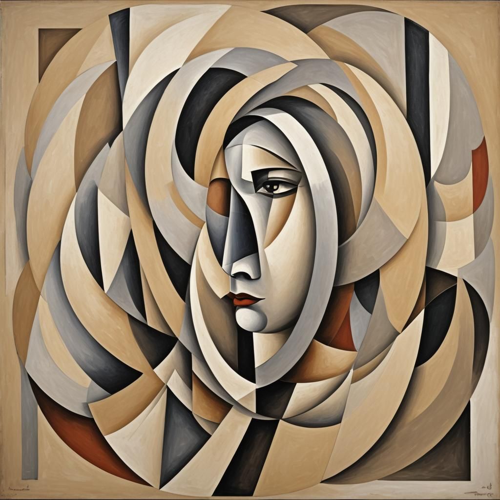 Minimalist Abstract Ovals in Neutral Tones