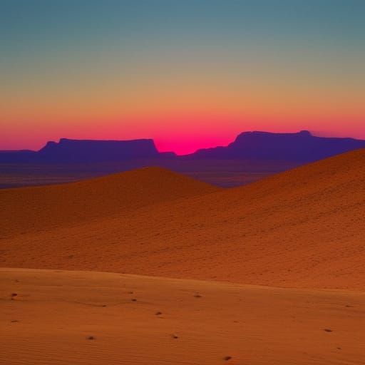 Colorful Desert Sunset at Dusk