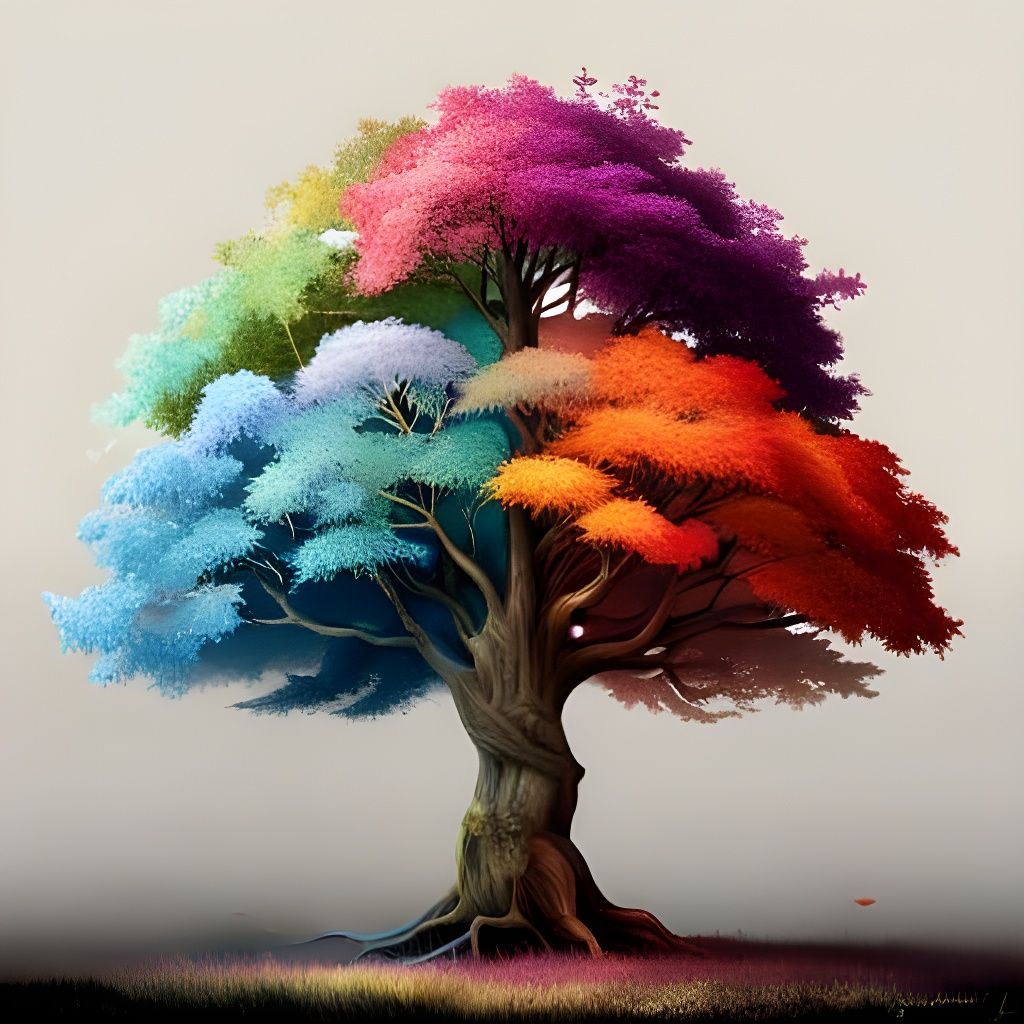 Four Seasons Tree in Fantasycore Style