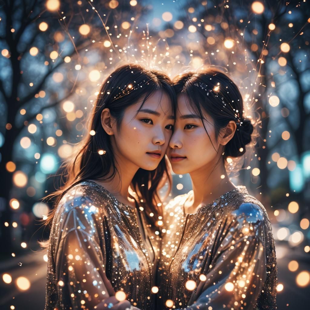 Glowing Soulmate Encounter in Digital Illustration