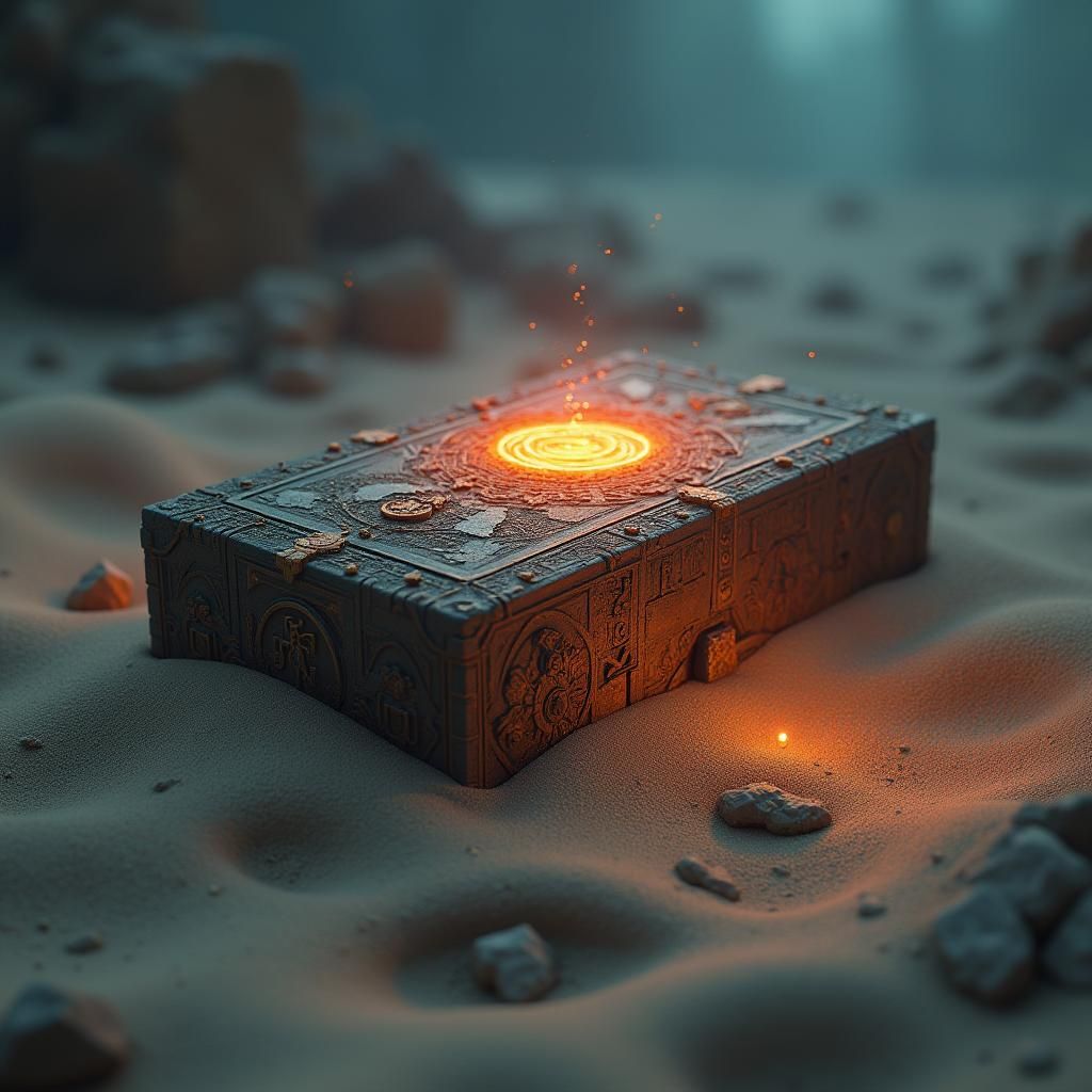 Mysterious Ancient Relic in Dark Fantasy Style