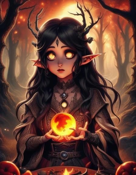 Sad Elven Fire Mage, 1.5