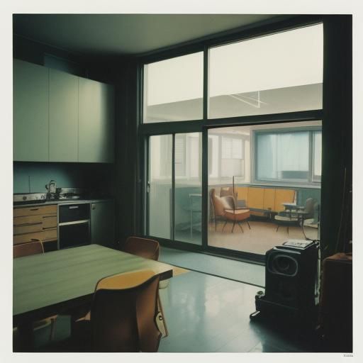 Liminal 1970s Urban Home in Film Grain