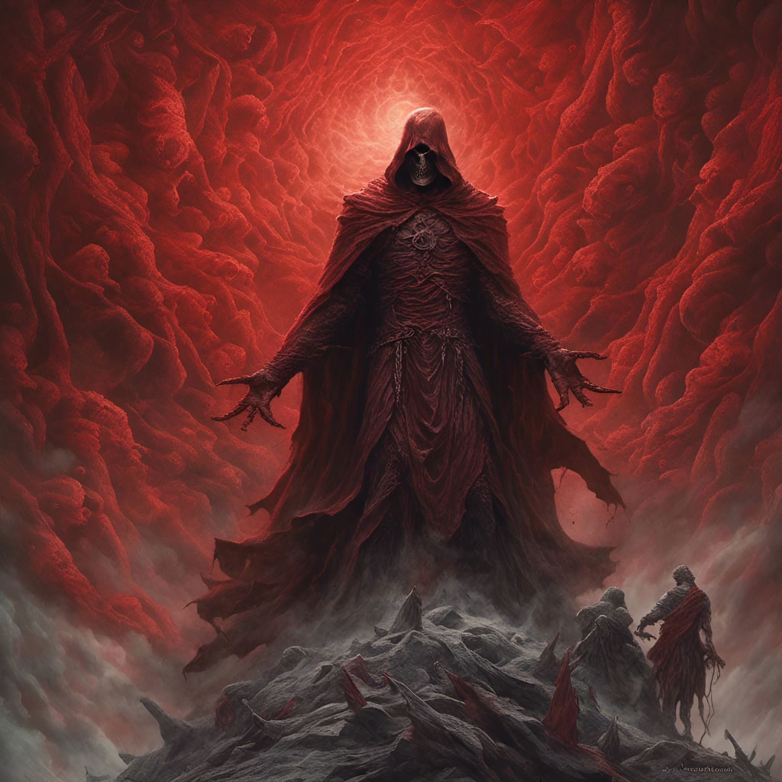Necronomicon Book Cover in Gustave Doré Style