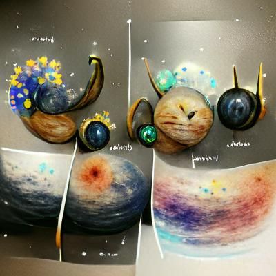 Galaxy with Cat-Eared Planets and Moons