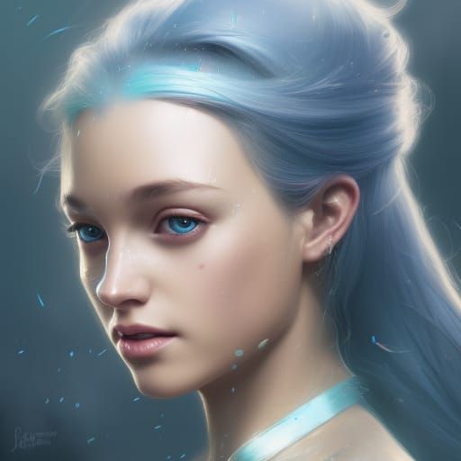 Water Kingdom Princess: Hyperdetailed Digital Portrait