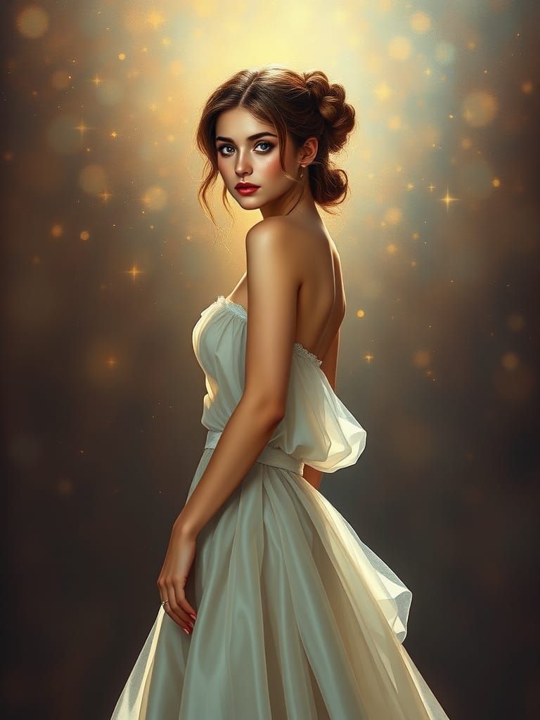 Ethereal Princess in Starlit Splendor