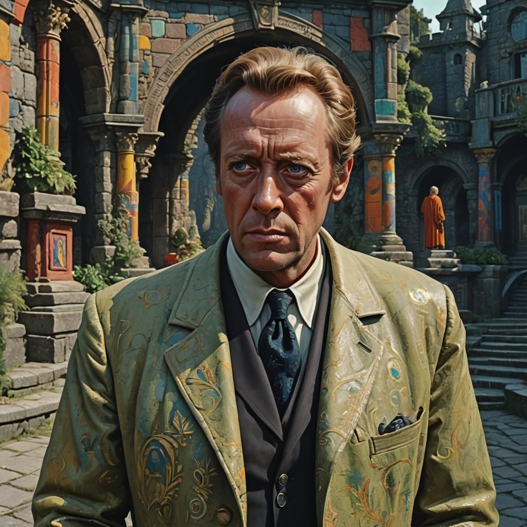 The Prisoner in Portmeirion: Hyperrealistic Splash Art