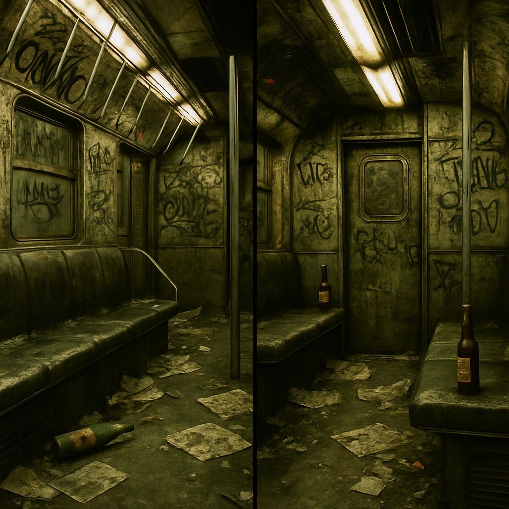 Realistic Subway Car Interior, New York City, 1973