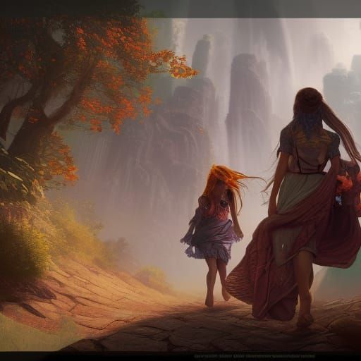 Kidnapped Girls in Detailed Matte Painting