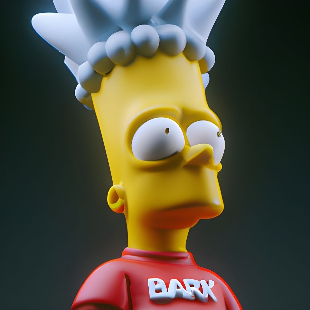 Bart Simpson Statue in Nuclear Art Style