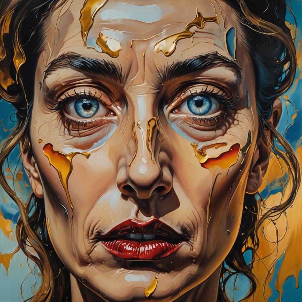 Surreal Portrait of Woman with Bad Attitude