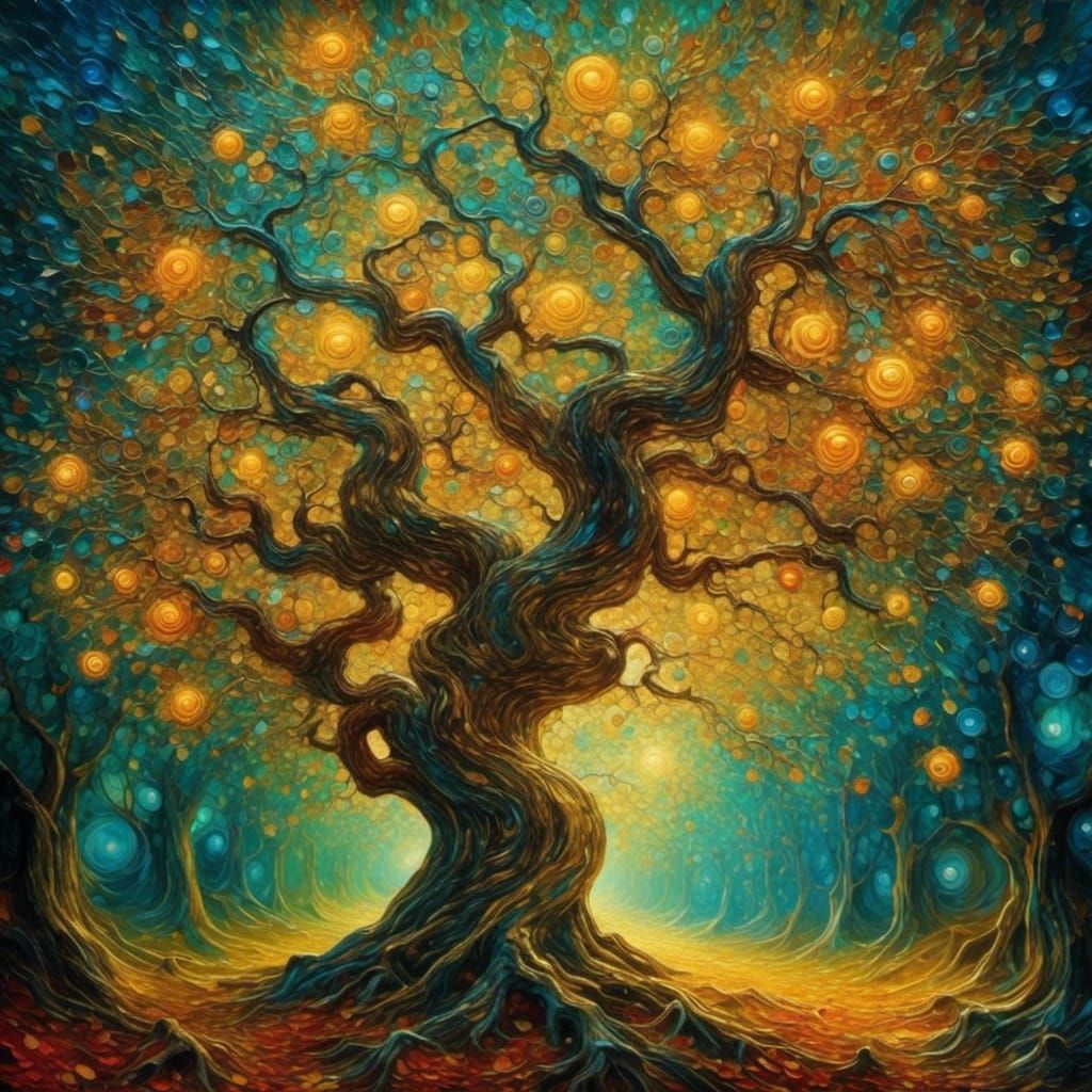 Musical Jingle Jangle Tree in Expressionist Style